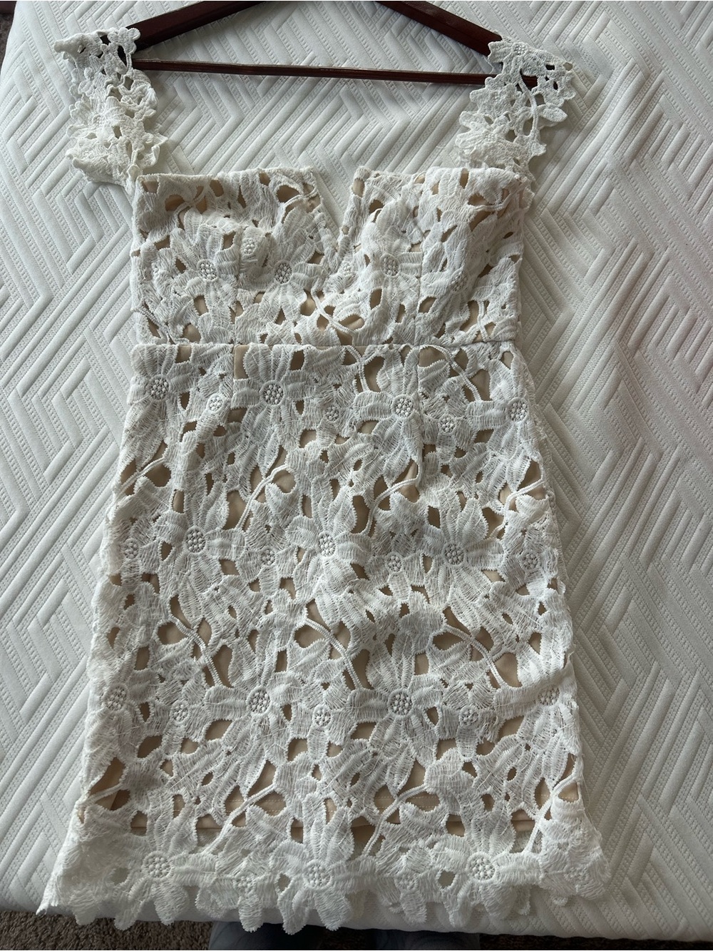 Revolve white minidress super down XS